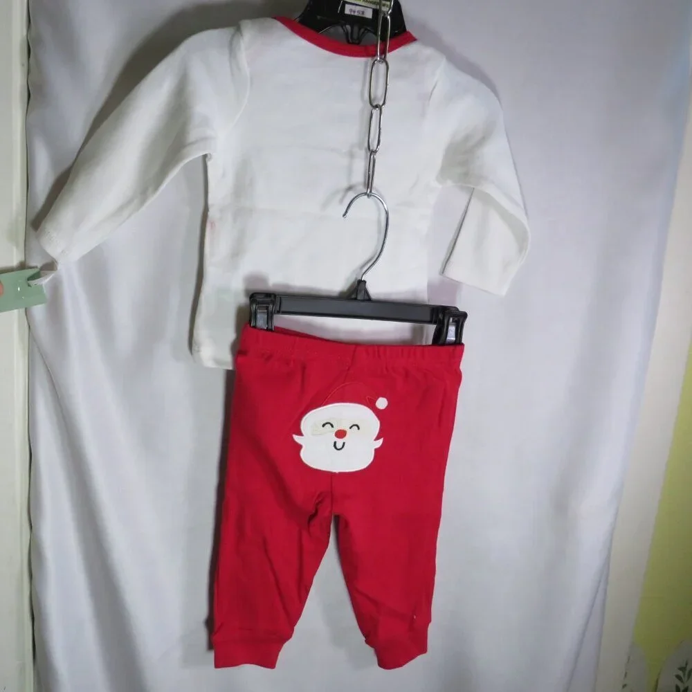 Baby Santa's favorite (2)pc embroidered long sleeve cotton
